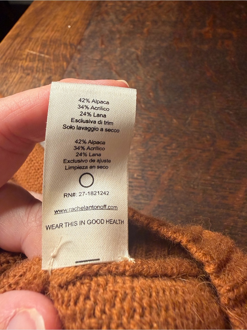 Rachel Antonoff Rainbow Cookie Sweater Rust Brown Medium - Picture 7 of 11